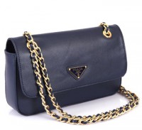 Prada Saffiano Evening Bag- Blue